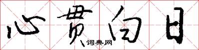 心貫白日怎么寫好看