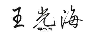 駱恆光王光海行書個性簽名怎么寫