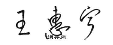 駱恆光王惠寧草書個性簽名怎么寫