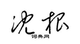 梁錦英沈根草書個性簽名怎么寫