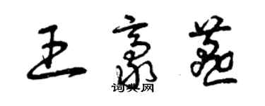 曾慶福王豪燕草書個性簽名怎么寫