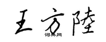 王正良王方陸行書個性簽名怎么寫