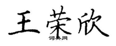 丁謙王榮欣楷書個性簽名怎么寫