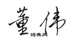 駱恆光董偉行書個性簽名怎么寫