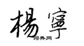 王正良楊寧行書個性簽名怎么寫