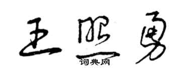 曾慶福王照勇草書個性簽名怎么寫
