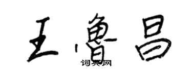 王正良王魯昌行書個性簽名怎么寫