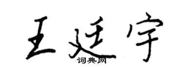 王正良王廷宇行書個性簽名怎么寫