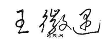 駱恆光王徽遇草書個性簽名怎么寫