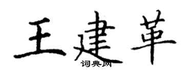 丁謙王建革楷書個性簽名怎么寫