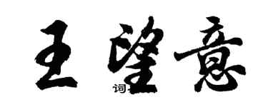 胡問遂王望意行書個性簽名怎么寫