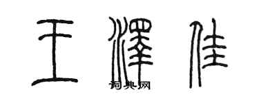 陳墨王澤佳篆書個性簽名怎么寫
