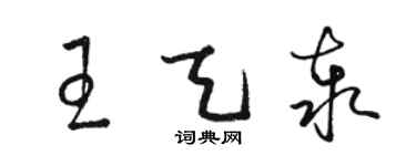 駱恆光王天泰草書個性簽名怎么寫