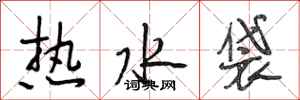 段相林熱水袋行書怎么寫