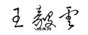 駱恆光王毅雲草書個性簽名怎么寫