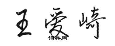 駱恆光王愛崎行書個性簽名怎么寫