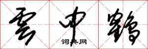 朱錫榮雲中鶴草書怎么寫