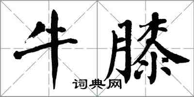 翁闓運牛膝楷書怎么寫