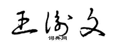 曾慶福王衡文草書個性簽名怎么寫