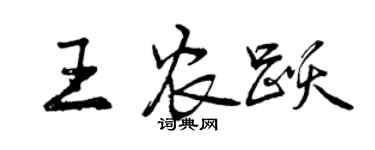 曾慶福王農躍行書個性簽名怎么寫