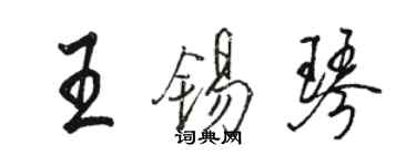 駱恆光王錫琴行書個性簽名怎么寫