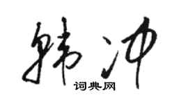 駱恆光韓沖草書個性簽名怎么寫