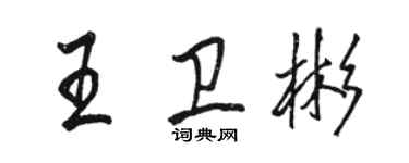 駱恆光王衛彬行書個性簽名怎么寫