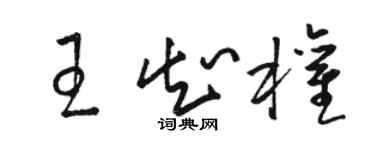 駱恆光王知權草書個性簽名怎么寫