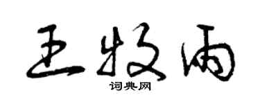 曾慶福王牧雨草書個性簽名怎么寫