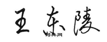 駱恆光王東陵行書個性簽名怎么寫