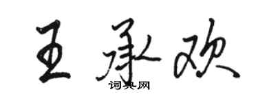 駱恆光王承歡行書個性簽名怎么寫