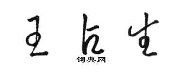 駱恆光王占生草書個性簽名怎么寫