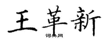 丁謙王革新楷書個性簽名怎么寫