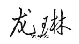 駱恆光龍琳行書個性簽名怎么寫
