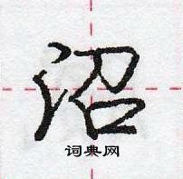 龐中華寫的硬筆行書沼