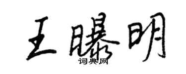 王正良王曝明行書個性簽名怎么寫