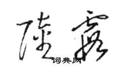 駱恆光陸霞草書個性簽名怎么寫