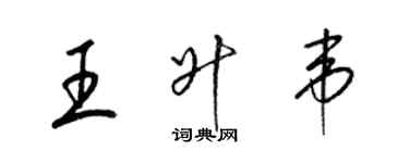 梁錦英王升韋草書個性簽名怎么寫