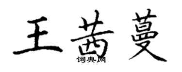 丁謙王茜蔓楷書個性簽名怎么寫