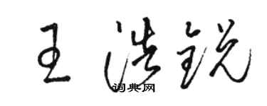 駱恆光王浩銳草書個性簽名怎么寫