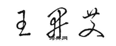 駱恆光王開艾草書個性簽名怎么寫