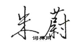 駱恆光朱蔚行書個性簽名怎么寫