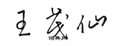 駱恆光王茂仙草書個性簽名怎么寫