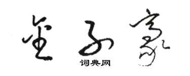駱恆光金子豪草書個性簽名怎么寫