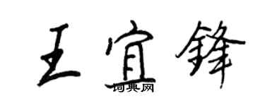 王正良王宜鋒行書個性簽名怎么寫