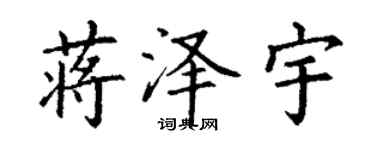 丁謙蔣澤宇楷書個性簽名怎么寫