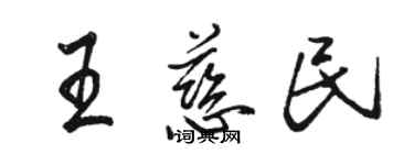 駱恆光王慈民行書個性簽名怎么寫