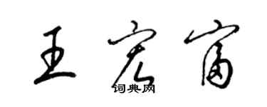 梁錦英王宏富草書個性簽名怎么寫