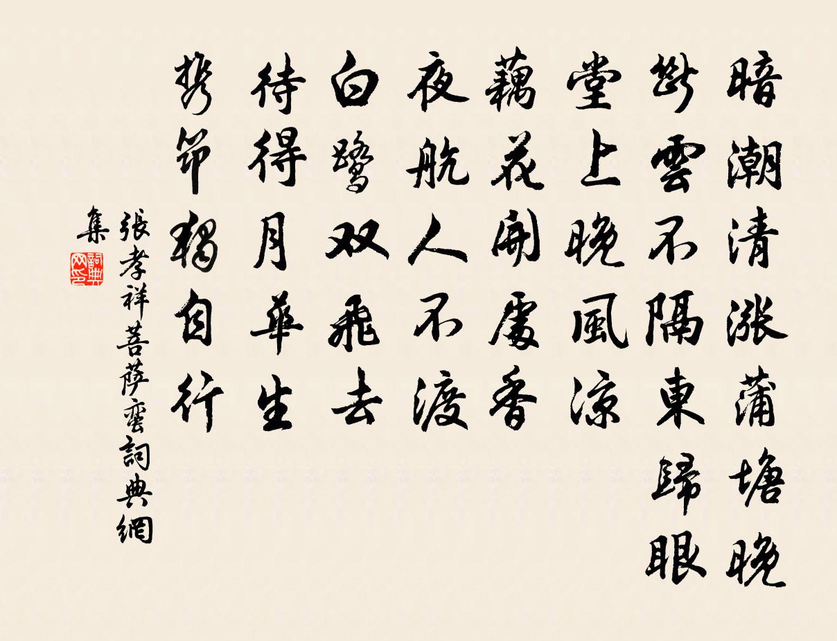 張孝祥菩薩蠻書法作品欣賞