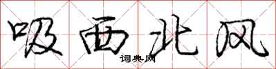 龐中華吸西北風行書怎么寫